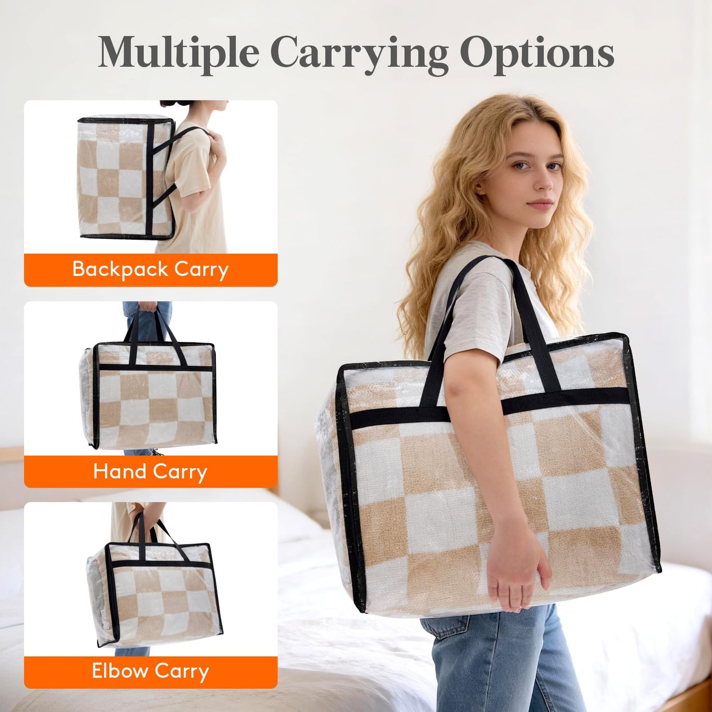Clear Blanket Storage Bag Foldable Zipper Organizer