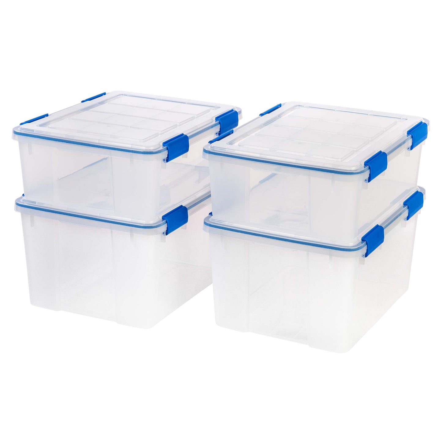 Stackable Weatherproof Plastic Storage Box with Lid Blue