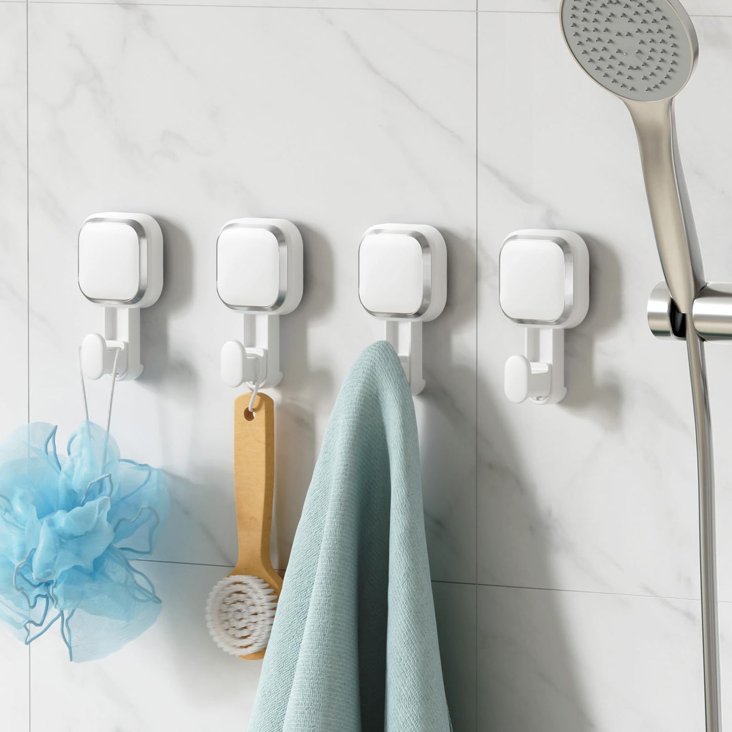 Suction Cup Shower Caddy 2 Pack No Drill Bathroom Organizer