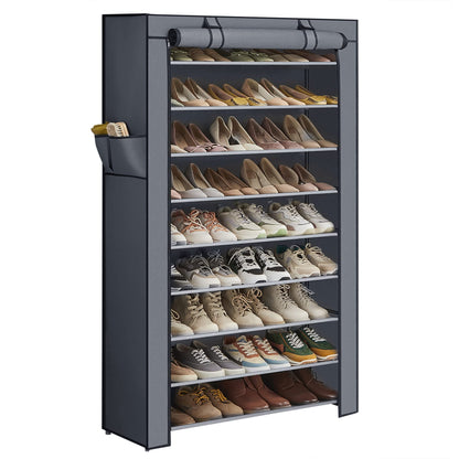 SONGMICS 10-Tier Shoe Rack, Shoe Organizer with Dustproof Cover,