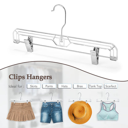 Clear Adjustable Clip Hangers for Pants Skirts Shorts