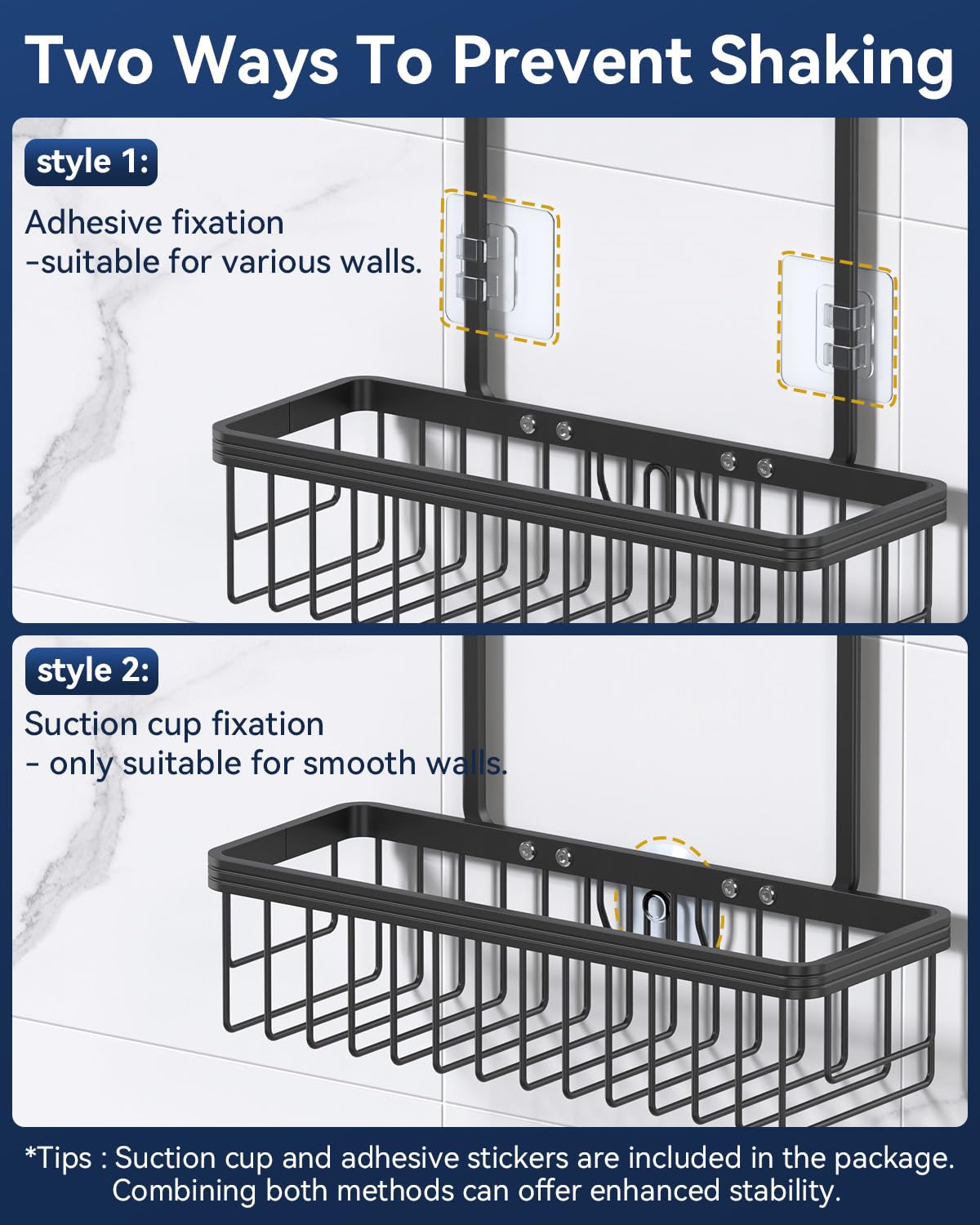 YASONIC Never Rust Hanging Shower Caddy Aluminum Organizer