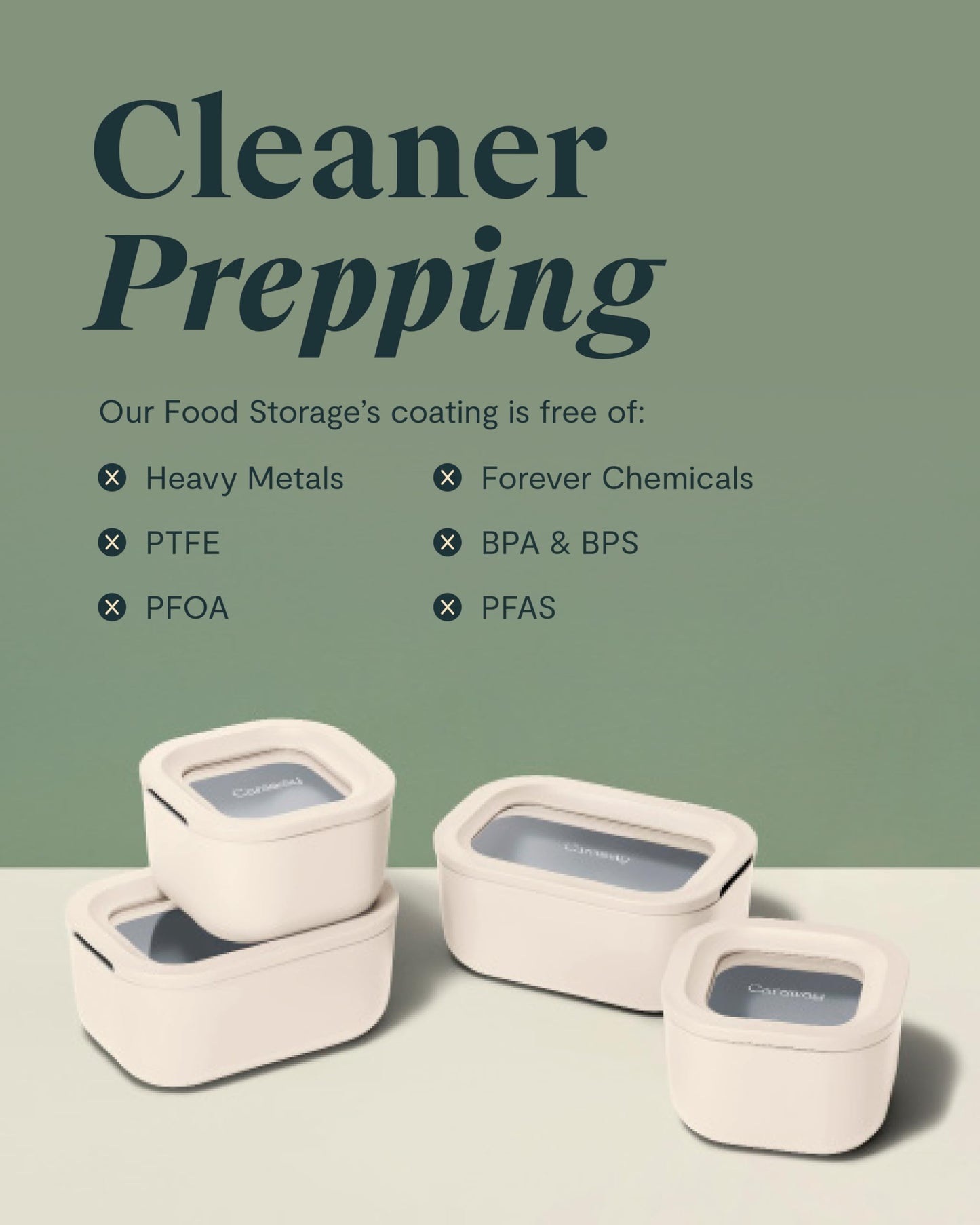 Glass Food Storage Set Ceramic Coated Lids Microwave Safe
