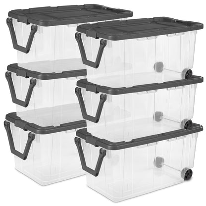 Stackable Clear Storage Bins with Latching Lids