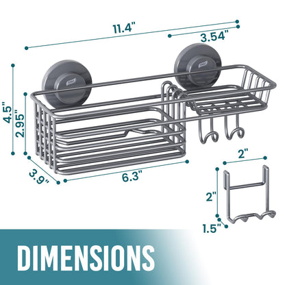 TAILI Suction Shower Caddy with 4 Hooks
