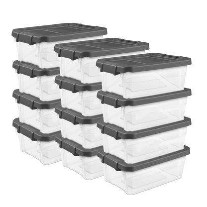 Stackable Clear Storage Bins with Latching Lids