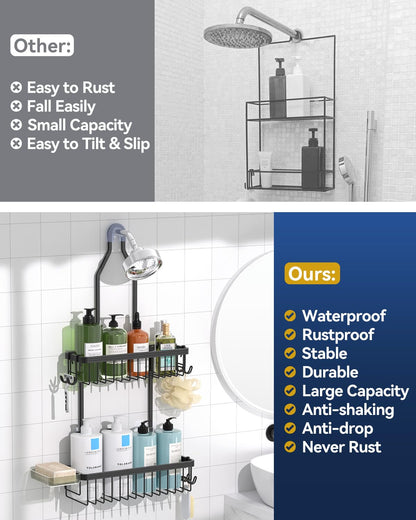 YASONIC Never Rust Hanging Shower Caddy Aluminum Organizer