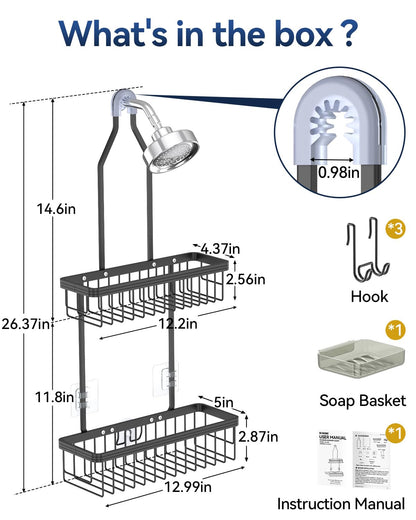 YASONIC Never Rust Hanging Shower Caddy Aluminum Organizer