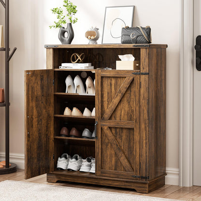 5 Tier Shoe Storage Cabinet Farmhouse Shoe Rack