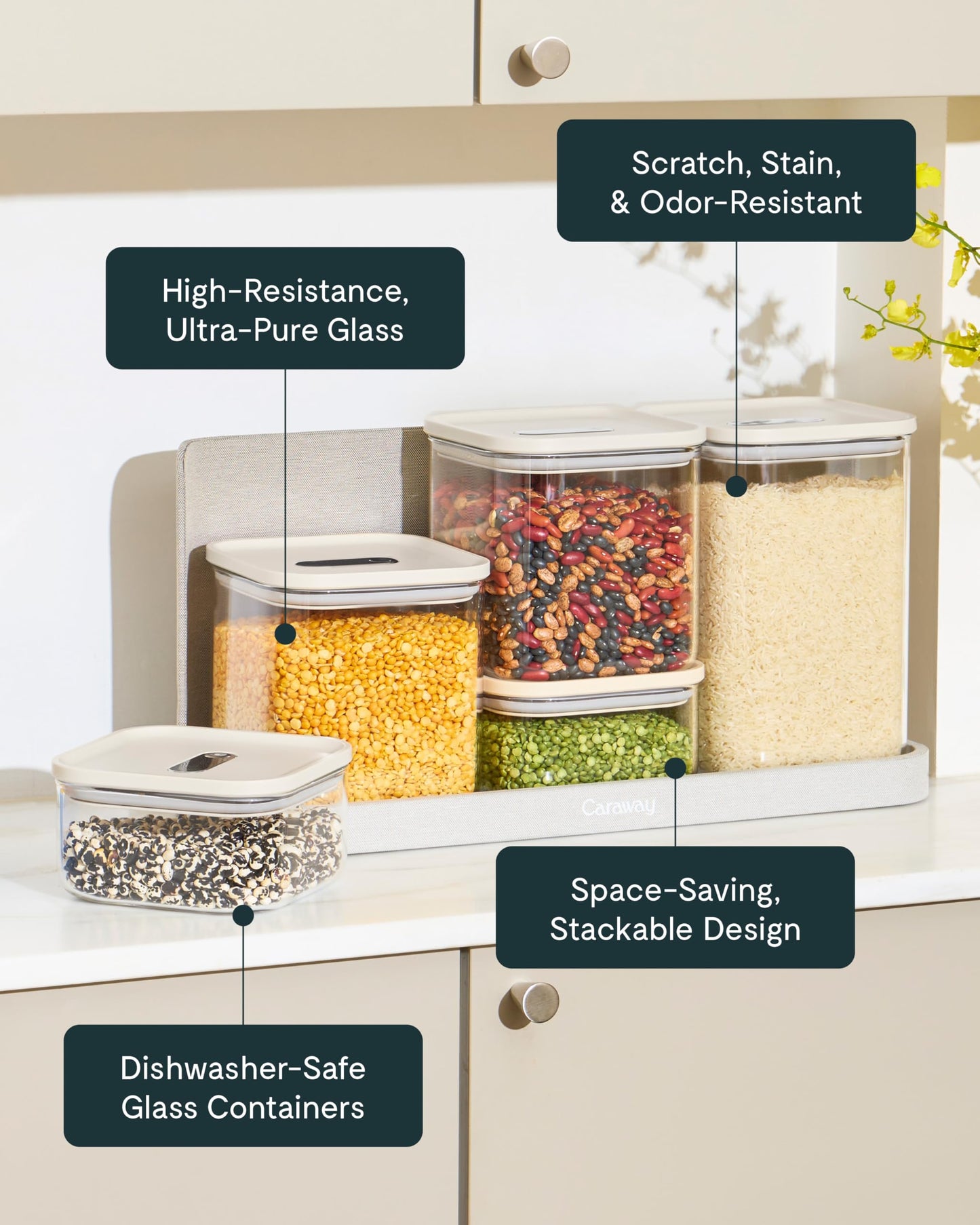 Airtight Glass Food Storage Containers with Stackable Lids