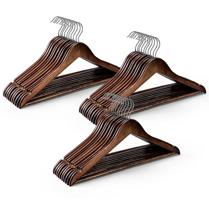 Wooden Suit Hangers 10-30 Pack Space Saving Design