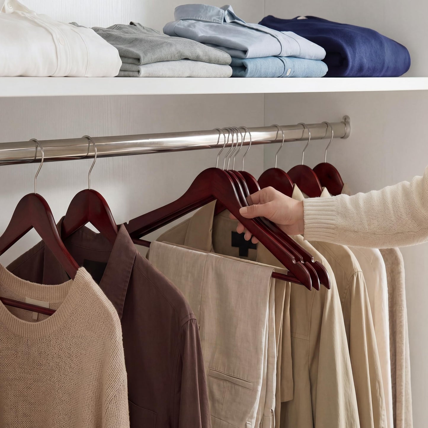 Wooden Coat Clothes Hangers Durable Closet Organizer