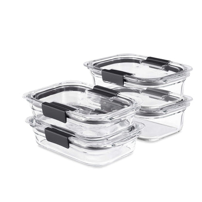 Glass Food Storage Containers Set Assorted Sizes Leak Proof Clear