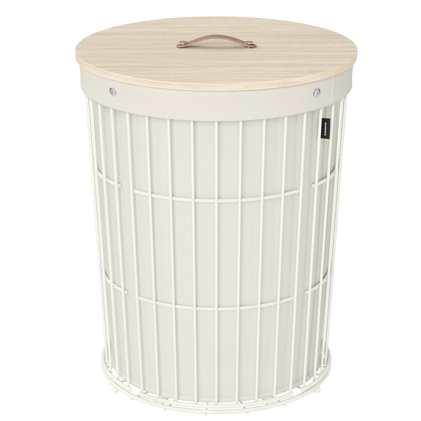 Round Laundry Hamper with Lid 95L Removable Liner