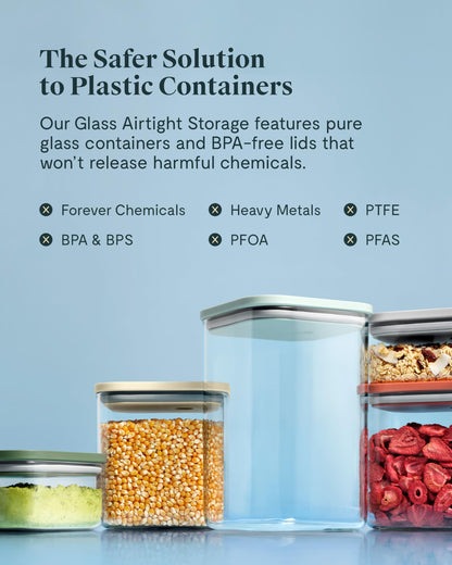 Airtight Glass Food Storage Containers with Stackable Lids