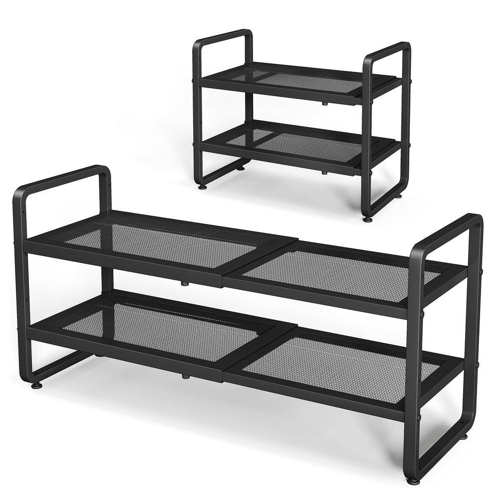 Expandable Stackable Metal Shoe Rack Organizer Shelf