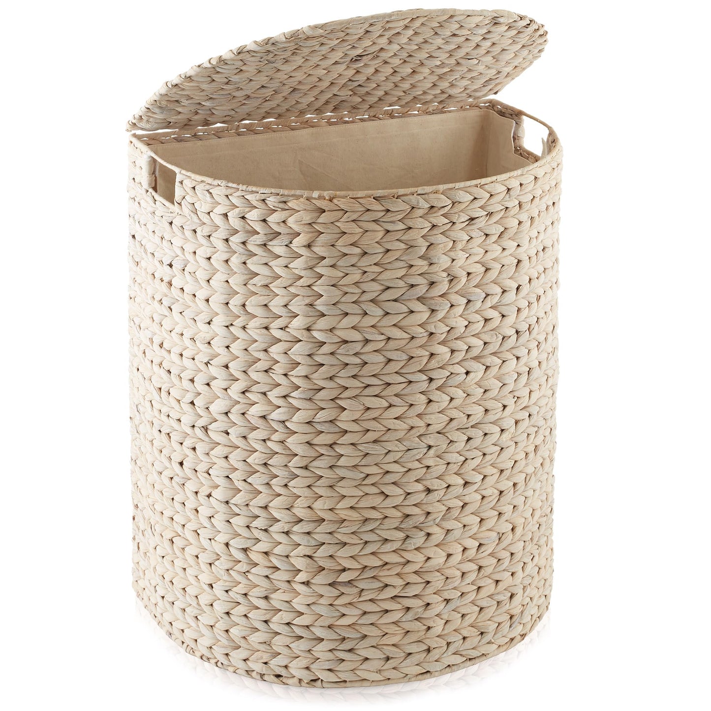Half Moon Laundry Hamper with Lid Removable Liner
