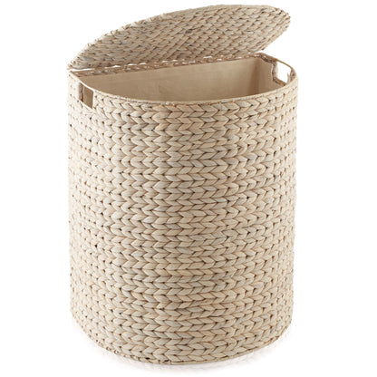 Half Moon Laundry Hamper with Lid Removable Liner