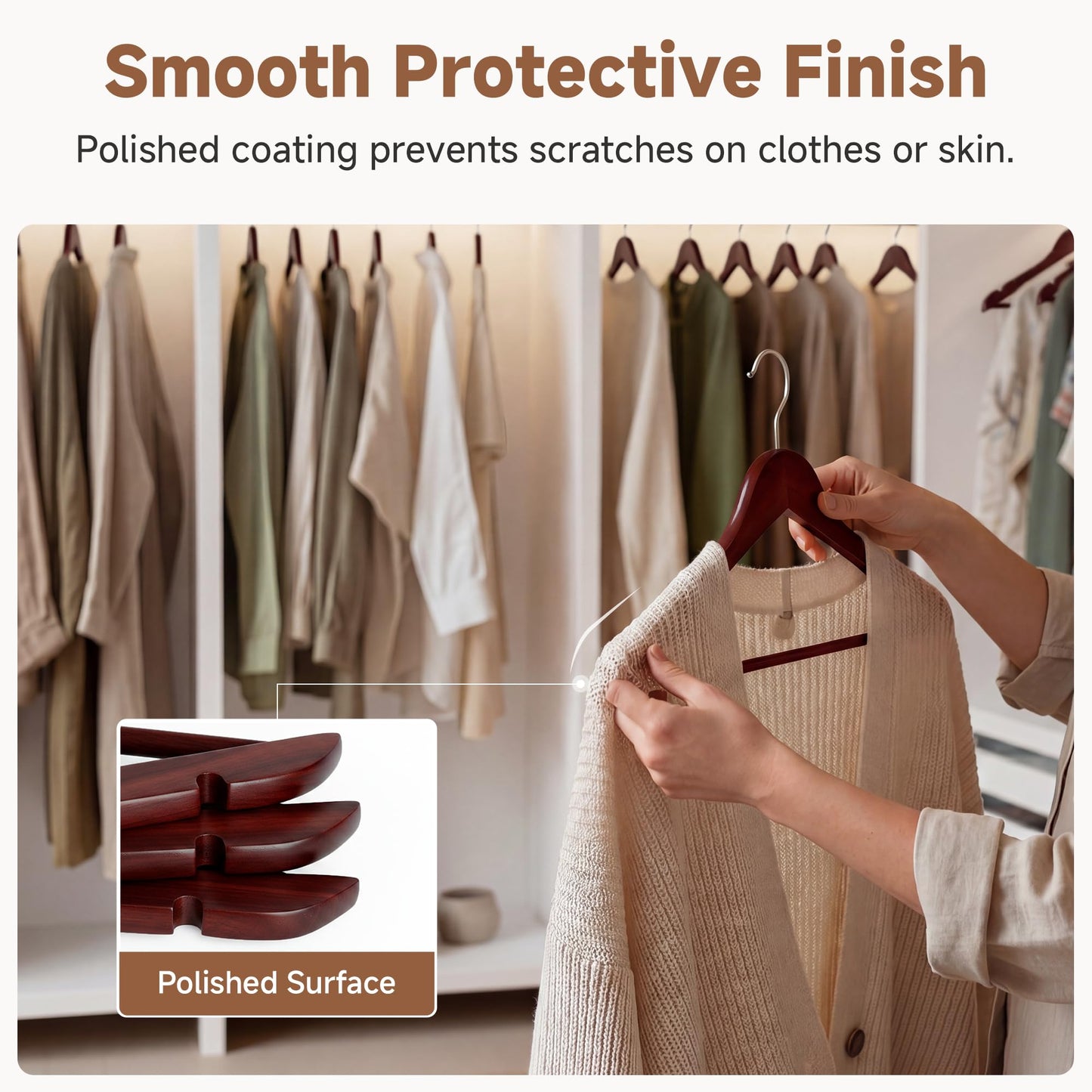 Wooden Coat Clothes Hangers Durable Closet Organizer