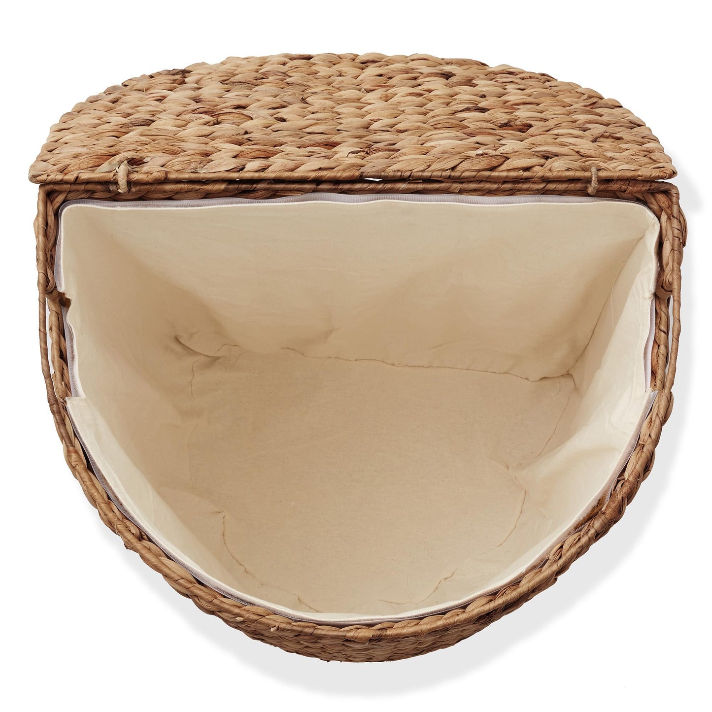 Half Moon Laundry Hamper with Lid Removable Liner