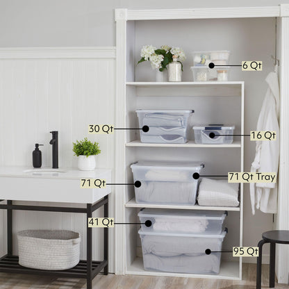 12-Pack Stackable Clear Latching Storage Containers 32 Qt