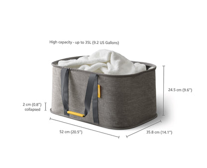 2 Piece Laundry Set Collapsible Hamper Bags Gray
