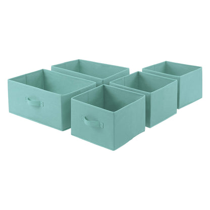 Extra Wide Fabric 5-Drawer Storage Organizer Unit