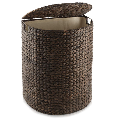 Half Moon Laundry Hamper with Lid Removable Liner