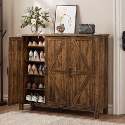 5 Tier Shoe Storage Cabinet Farmhouse Shoe Rack