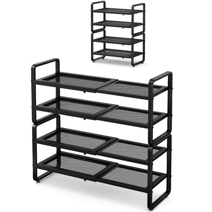 Expandable Stackable Metal Shoe Rack Organizer Shelf