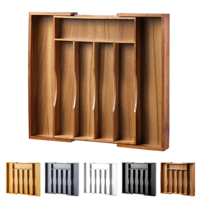 Oridom Expandable Bamboo Kitchen Drawer Organizer