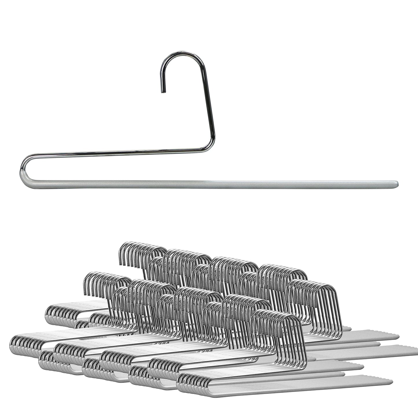 Non-Slip Space Saving Clothes Hangers with Rod 10-Pack