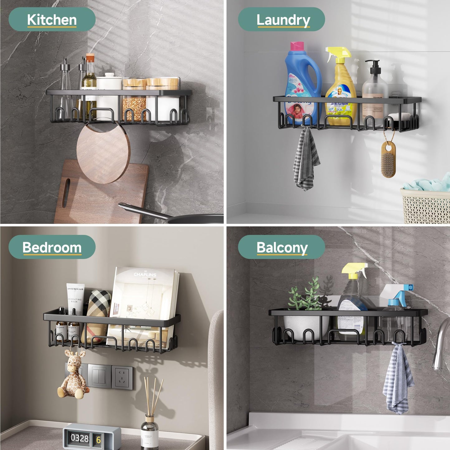 Stackable Shower Caddy Bathroom Organizer No Drill