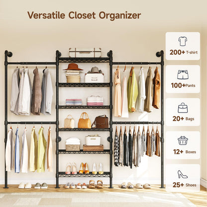 Wall Mounted Industrial Pipe Clothing Rack Heavy Duty