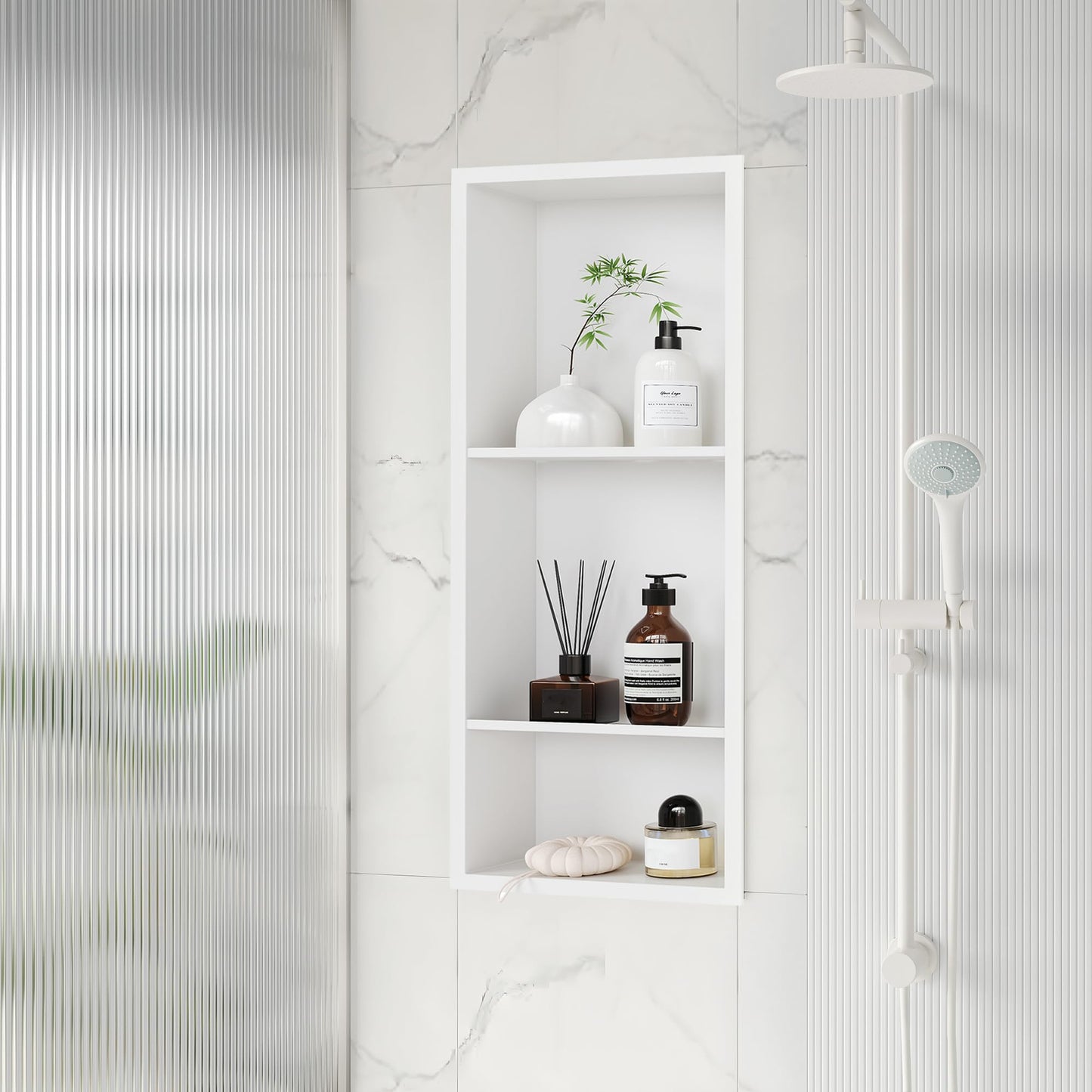 Three-Tier Stainless Recessed Shower Wall Niche