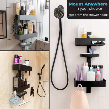 Rust Resistant Shower Caddy Adjustable Shelves Bathroom Organizer