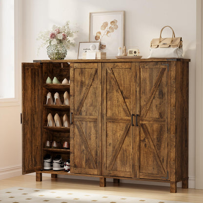 5 Tier Shoe Storage Cabinet Farmhouse Shoe Rack