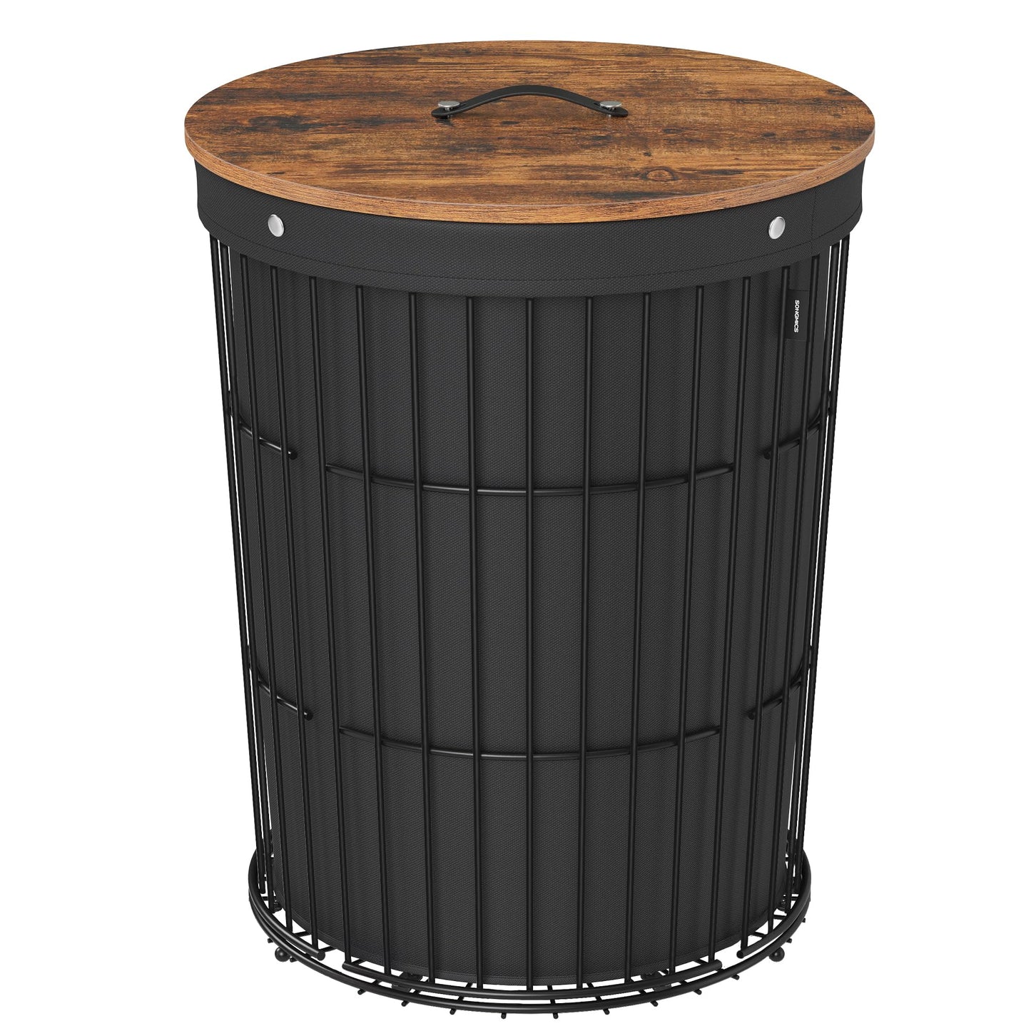 Round Laundry Hamper with Lid 95L Removable Liner