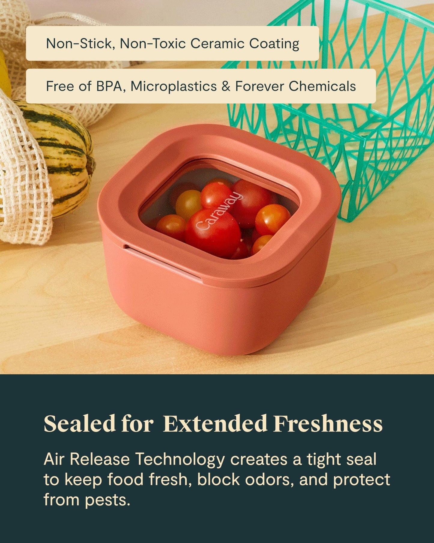 Glass Food Storage Set Ceramic Coated Lids Microwave Safe