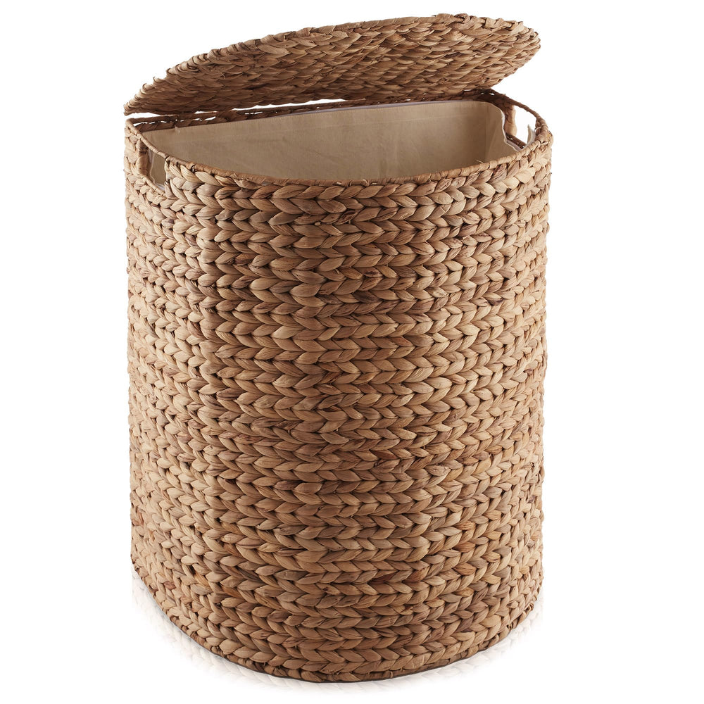 Half Moon Laundry Hamper with Lid Removable Liner