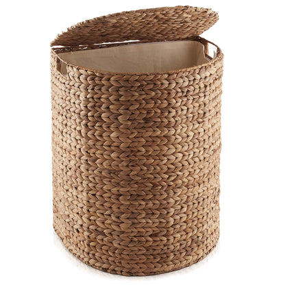 Half Moon Laundry Hamper with Lid Removable Liner