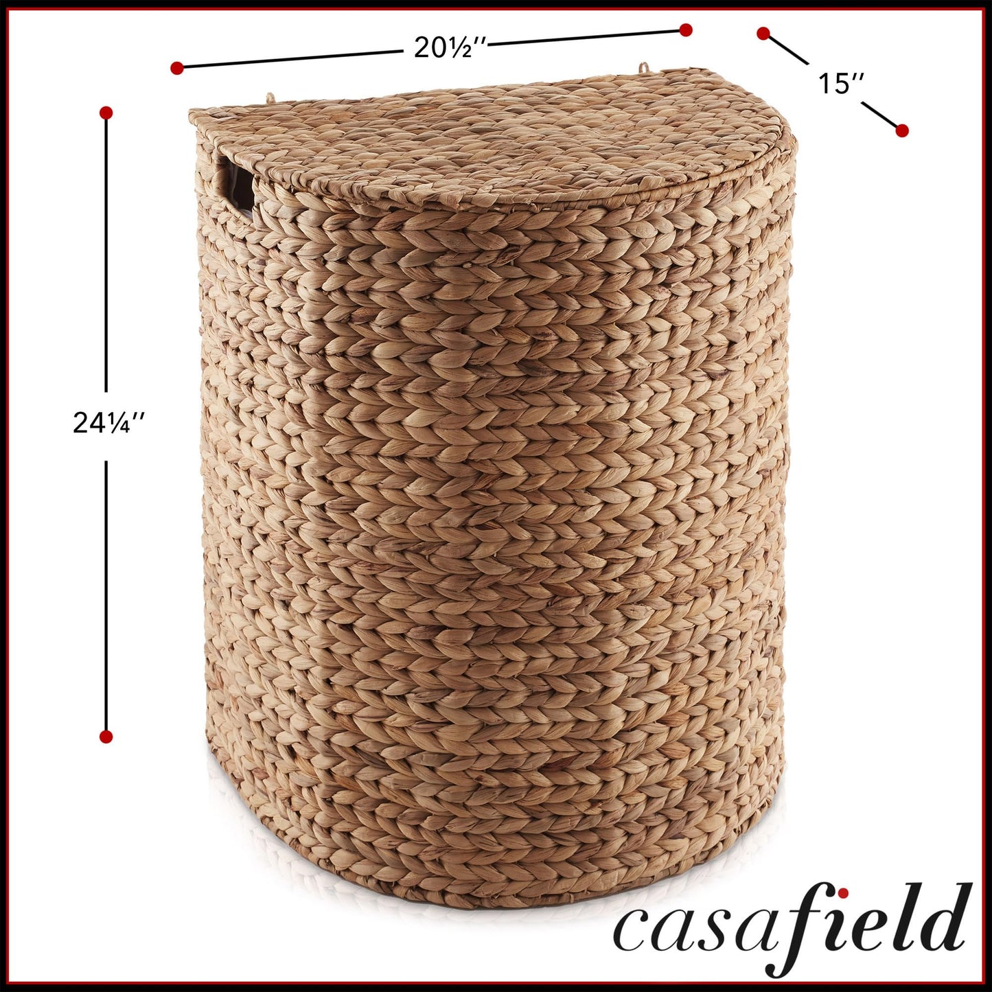 Half Moon Laundry Hamper with Lid Removable Liner