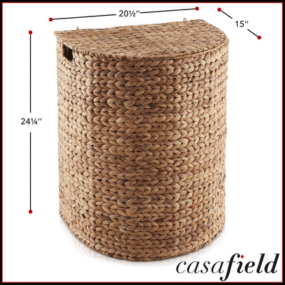 Half Moon Laundry Hamper with Lid Removable Liner