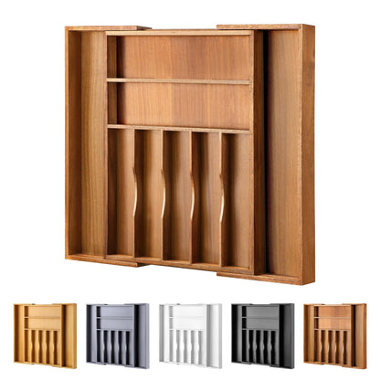 Oridom Expandable Bamboo Kitchen Drawer Organizer