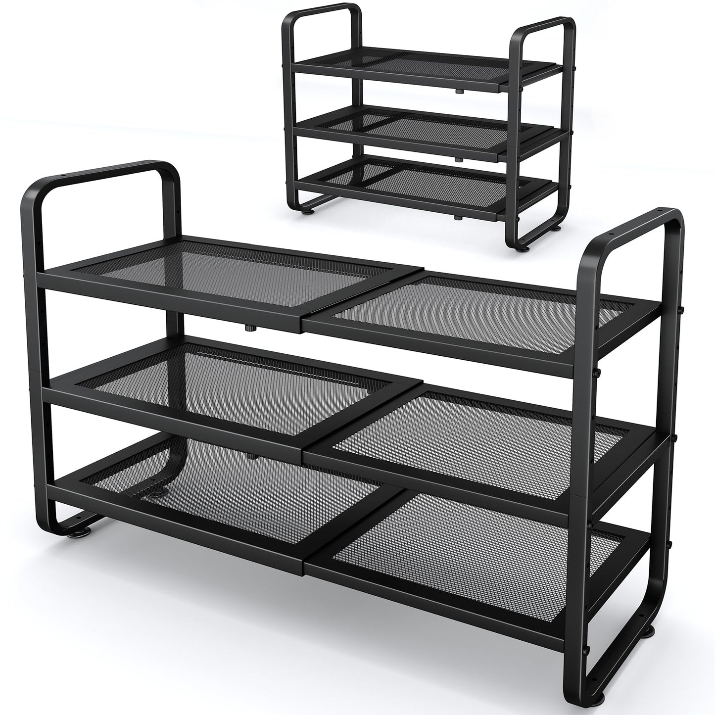 Expandable Stackable Metal Shoe Rack Organizer Shelf