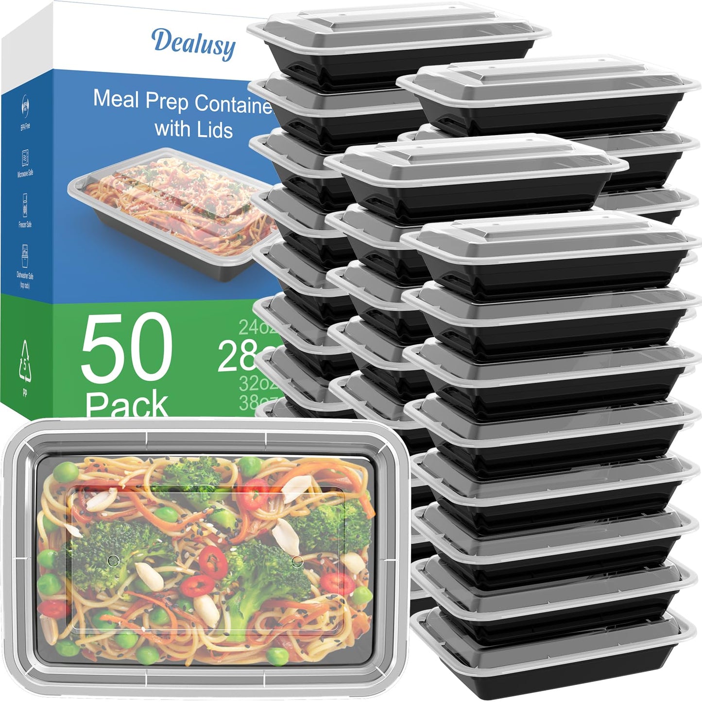 Meal Prep Containers with Lids Multi Size 24–38 oz