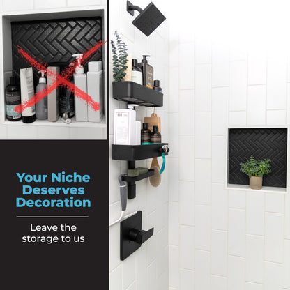 Rust Resistant Shower Caddy Adjustable Shelves Bathroom Organizer