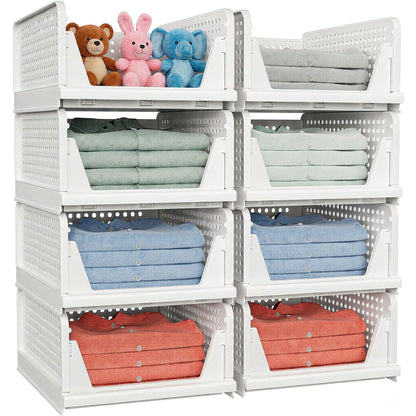 Stackable Closet Storage Bins Basket 5 Pack Organizer
