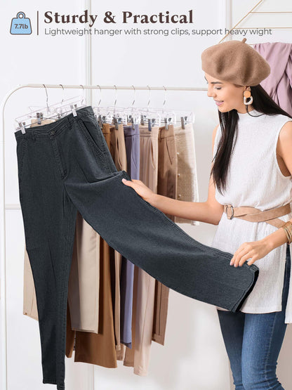 Clear Adjustable Clip Hangers for Pants Skirts Shorts
