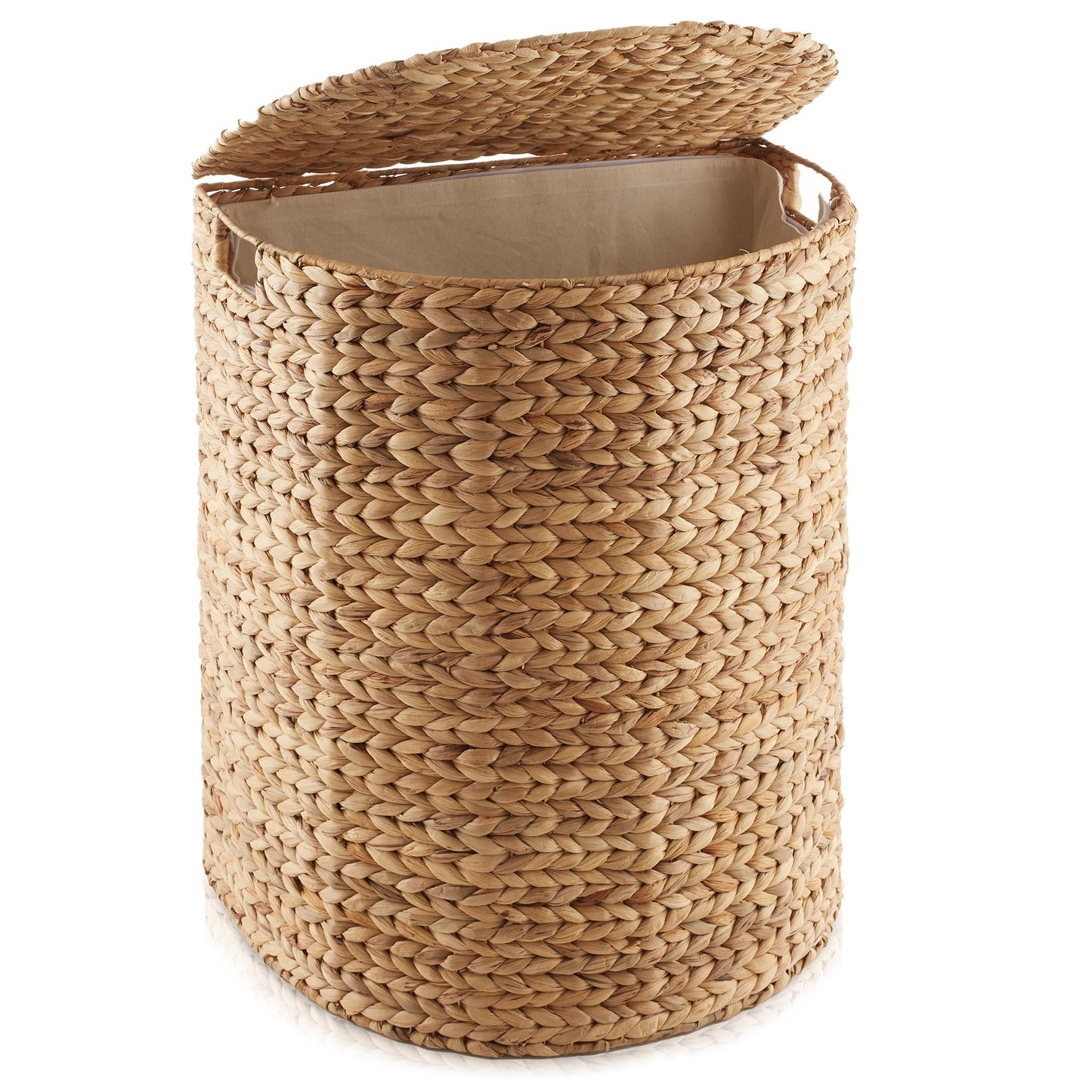 Half Moon Laundry Hamper with Lid Removable Liner